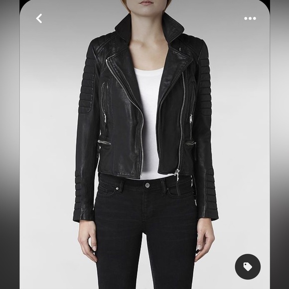All Saints Jackets & Blazers - AllSaints Leather Jacket Pitch Biker Womens 6 Black Moto Punk Rock Grunge